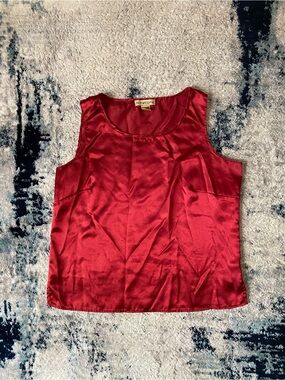 Notations Red Satin Tank Top